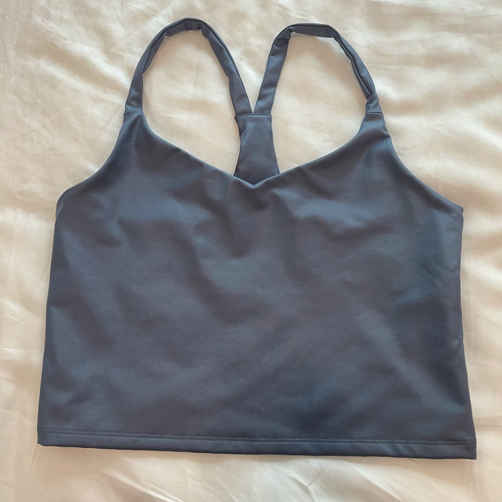 Blue Abercrombie Workout Crop Tank